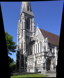 St. Alban Church at Langelinie in Copenhagen output, rectified perspective from parallel lines, vertical direction